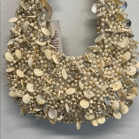 Made In India | Seashell & Pearl Beaded Hobo Bag - Picture 3 of 4
